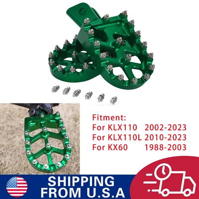 KLX 110 Foot Pegs Motorcycle Footpegs CNC For KLX110 2002-2024 KLX110L 2010-2024 - Изображение 1 из 4