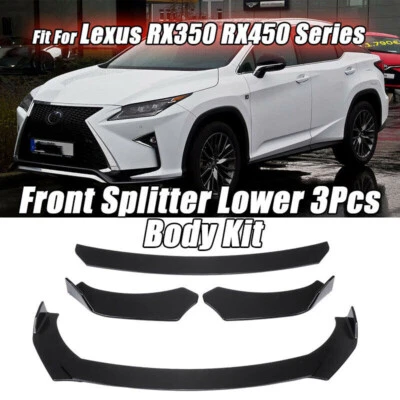 For Lexus RX 350 450 Front Bumper Lip Splitter Spoiler Body Kit Glossy Black 4PC - Image 1 of 4