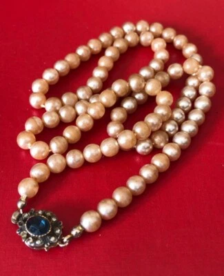 Collana Vintage Con Perle E Argento 925 - Immagine 1 di 4