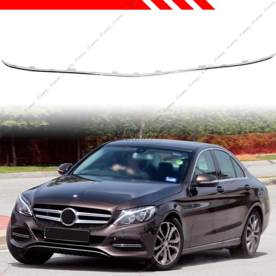 Front Bumper Trim Chrome For 2015 2016 17 2018 Mercedes Benz C300 2058853123 - Image 1 of 4