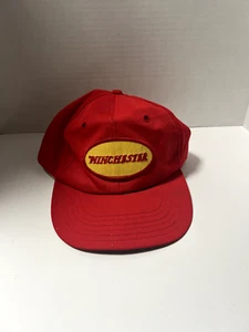 Vintage Mens Winchester Patch Snapback Trucker Cap Red - Picture 1 of 3