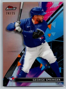 George Springer 2021 Topps Finest Rose Gold Refractor /75 #17 Toronto Blue Jays - Picture 1 of 2