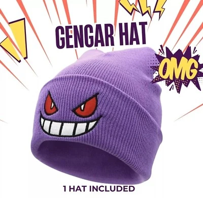 Cappello Pokémon Gengar Invernale Unisex Soffice Taglia Unica - Image 1 of 3