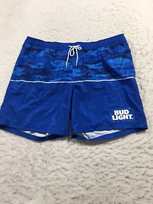 NUEVO Bud Light Board Short Hombre 2XL Azul Bolsillos Cordón Forrado Estampado Gráfico Foto 1 de 4