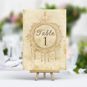 Vintage Style Wedding Table Numbers Names Cards - Shabby Chic Antique Frame Goth - Picture 1 of 5