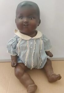 Rare Antique Armand Marseille Bisque head Black Baby Doll A M Germany 