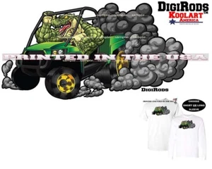 Digirods Gator Geländewagen Alligator Fahrer Hot Rod Auto Cartoon Kunst T-Shirt - Bild 1 von 6