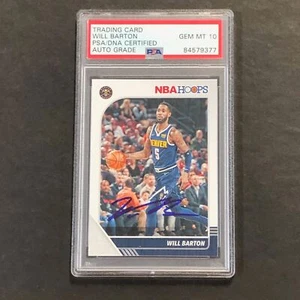 2019-20 NBA Hoops #48 Will Barton Signed Card AUTO 10 PSA Slabbed Nuggets - Picture 1 of 2