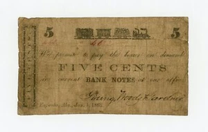 1862 5c Young, Woods & Gardner - Eufaula, ALABAMA Merchant Scrip - Picture 1 of 2