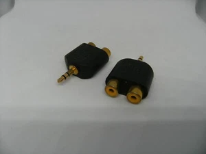 2x Pack Pcs Lot Dual RCA to 3.5mm Stereo Audio Adapter Converter Connector Plugs - Picture 1 of 10