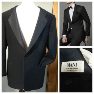 MANI by GIORGIO ARMANI Cocktail Wedding Tuxedo Smoking Men's Blazer US44R Italy - Picture 1 of 11