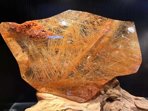 Muestra mineral de cristal de cuarzo rutilo natural de alta calidad de 10,5 lb decoración - Imagen 1 de 9