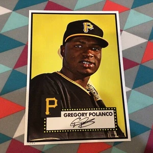 Gregory Polanco #312 Pirates 27/49 made 2015 Topps '52 Tribute Gold 5x7 1952 - Bild 1 von 2
