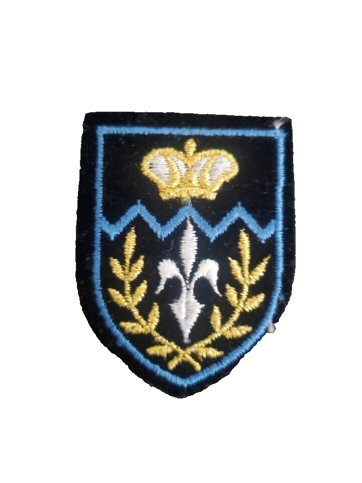 Parche corona escudo de armas negro azul dorado 2 pulgadas x 2,5 pulgadas Foto 1 de 1