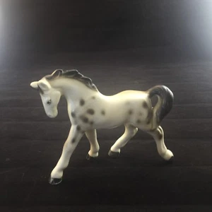Vintage White & Grey Dappled Miniature Horse Figurine Bone China 3.25” Height - Picture 1 of 3