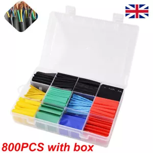 800Pc Heat Shrink Tubing Tube Sleeve Car Electrical Assorted Cable Wire Wrap Set - Picture 1 of 17
