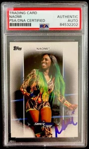 Naomi Signed 2017 Topps WWE Women's Division Trading Card R-32 PSA DNA Slabbed - Picture 1 of 2