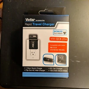 Vivitar RAPID TRAVEL Charger VIV-QCB-214 for Canon NB-11LH Battery  - Picture 1 of 4