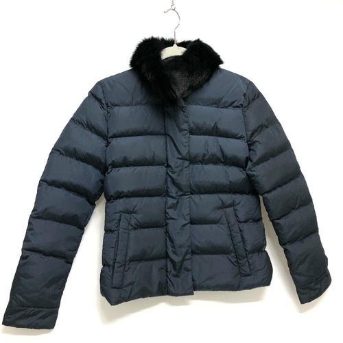 Piumino in pelliccia PRADA Nylon Navy
