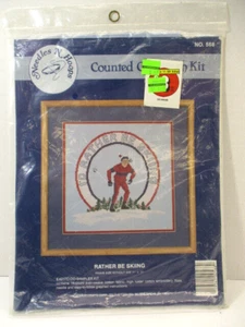 Willmaur Crafts gezähltes Kreuzstich-Set #568 I'd Rather by Skiing Sampler Kit - Bild 1 von 8