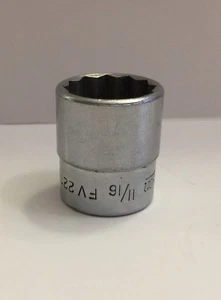 Toma de corriente cromada Snap On FV 221 11/16"" 12 puntos 3/8 - Imagen 1 de 4