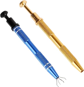 2 Stainless Steel Jeweler'S Pick up Tool Pearl & Piercing Ball Grabber 4-Pronged - Picture 1 of 7
