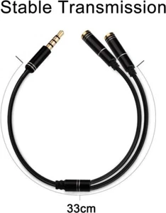 Cavo Splitter** |** 3.5mm** |** Microfono** |** Cuffie** |** 2 Femmine** - Foto 1 di 2