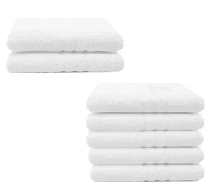 Juego de 2 o 5 Toallas de Baño Toalla de Baño Toalla 100x150 cm Blanco - Imagen 1 de 14