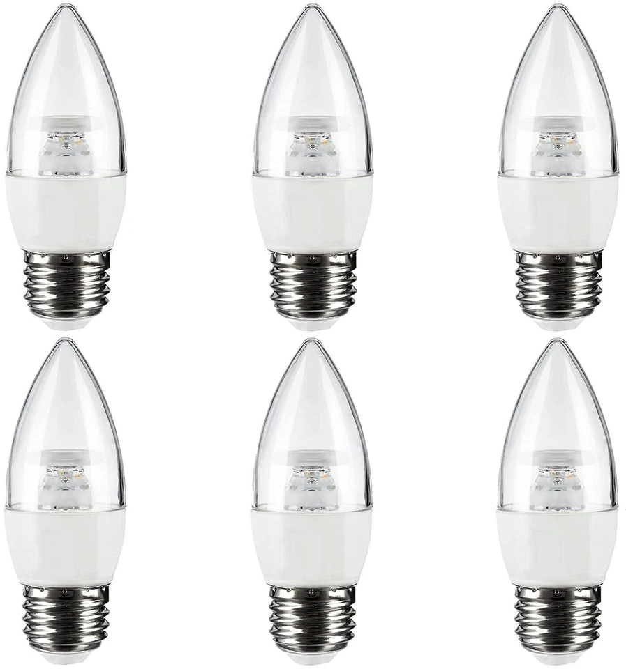 6Pack LED Candelabra Chandelier Bulb B10, 7W (60W), Dimmable, 2700K, E26 - Image 1 of 1