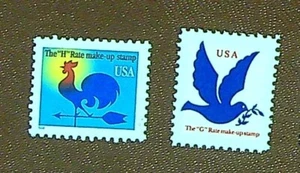 Scott# 2878 & 3258 - "G" Rate Type II & "H" Rate Make-Up Stamps MNH - Picture 1 of 1
