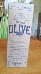 NUOVO Korres puro olio d'oliva greco 3 in 1 olio nutriente viso, corpo, capelli 3,38 oz - Foto 1 di 1