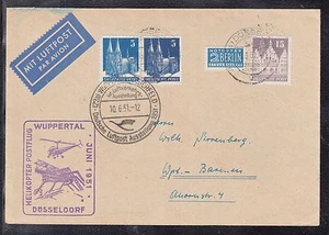 A 24) hermoso documento 1951 exposición de correo aéreo alemán/helicóptero - Imagen 1 de 1
