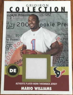 2006 Topps Heritage Gridiron Collection Jersey Mario Williams GC-MW - Image 1 of 2