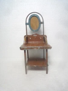 ANTIGUO ESPEJO LAVABO CASA DE MUÑECAS MINIATURA AÑOS 1910 - Imagen 1 de 12