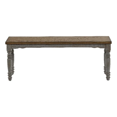 Progressive Furniture Midori Wood Dining Bench in Oak/Brushed Gray Cover