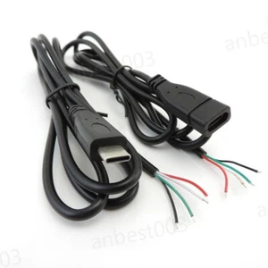 USB 2.0 Typ C Stecker Buchse Zum Selbermachen Kabel Ladegerät 2/4 Pin Stecker Reparatur Kabel - Bild 1 von 10