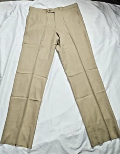 Sansabelt System Slacks Golf Classic Hose Herren Größe 36 x 36 Plissee Khaki UNSAUM - Bild 1 von 12