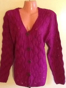 Women's Button Down Open Knit Long Sleeve Sweater Cardigan - Picture 1 of 4