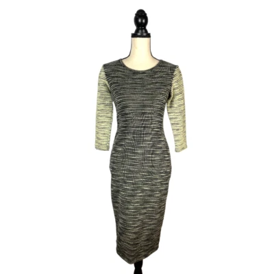 Vestido midi ceñido al cuerpo tejido verde negro talla: S BAR III Wintop Foto 1 de 4