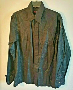 NWT Diesel button up black shirt Italy V of the R 100% Regal sz L Camisa Taikan - Picture 1 of 12