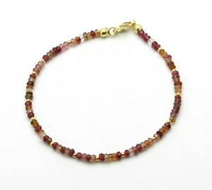 Saphir Edelstein-Armband - facettierte bunte Saphir Rondelle 20 cm lang - Picture 1 of 1