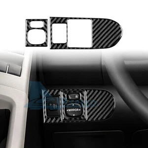 Para Toyota Yaris 2006-2011 Negro Fibra de Carbono Interruptor Botón Cubierta Borde - Imagen 1 de 9