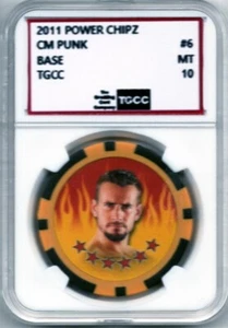 2011 Topps WWE Power Chipz - #6 CM Punk - Picture 1 of 2