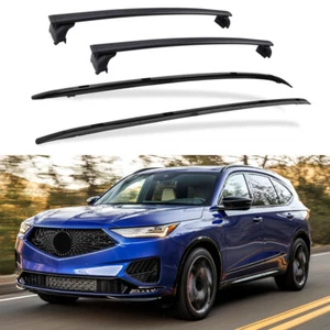 Barra transversal de techo negra 4 piezas para riel de equipaje de techo Acura MDX 2022-2025 - Imagen 1 de 8