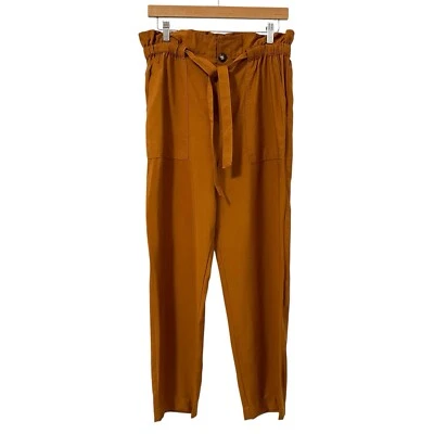 Madewell Womens Dunaway Paperbag Flowy Belted Pants Sz Medium Burnt Orange - Image 1 of 4