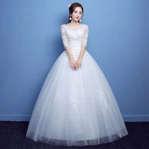 NEW Evening Formal Ball Gown Prom Bridesmaid Bride Wedding Lace Dress B55 4-24 - Picture 1 of 12