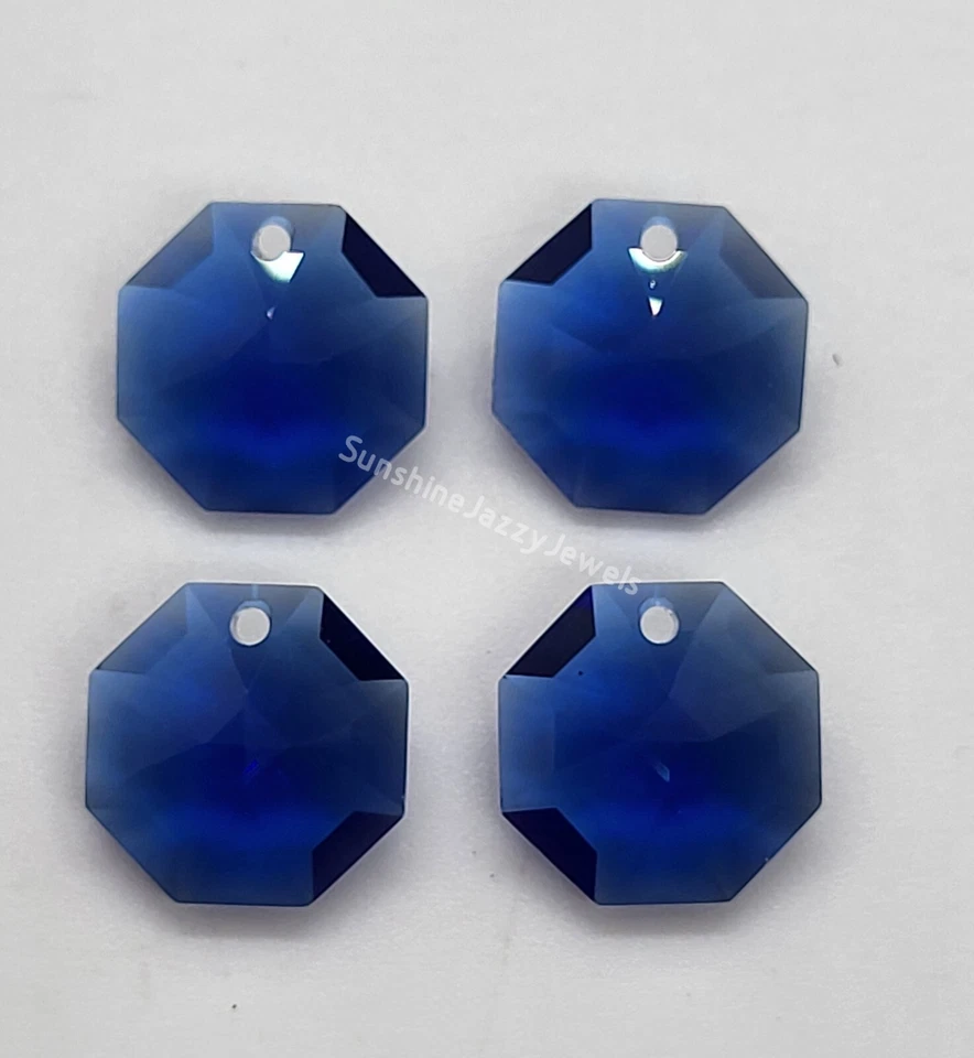 Colgante octágono 8115 4 piezas cristal Swarovski zafiro oscuro 14 mm 1 agujero Foto 1 de 1