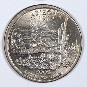 2008 25c Arizona Off Center Partial Collar Quarter Mint Error Coin E191 - Picture 1 of 2