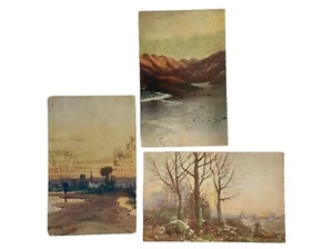 Set of 3 Antique 1910s Artist Postcards Depicting Rural Life - Picture 1 of 5
