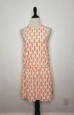 Vestido JOIE Diega para mujer talla mediana? Ikat de seda sin mangas blanco naranja Foto 1 de 4